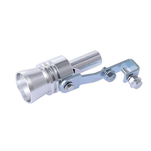 VOSAREA Aluminiumlegierung Auto Turbo Sound Auspuff Whistle Rohr Endrohr Abblasventil Simulator Größe XL (Silber)