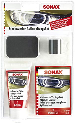 SONAX 40820304 04059410 Scheinwerfer Aufbereitungs-Set, 75 ml