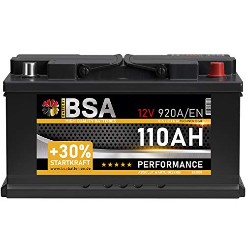 BSA Autobatterie 110Ah 12V 920A/EN Batterie +30% Startleistung ersetzt 90Ah 95Ah 100Ah 105Ah verschlossen